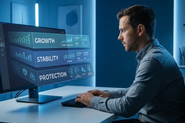 Business owner planning a weekly AI workflow across content, lead follow-up, meetings, analytics, and decision support.